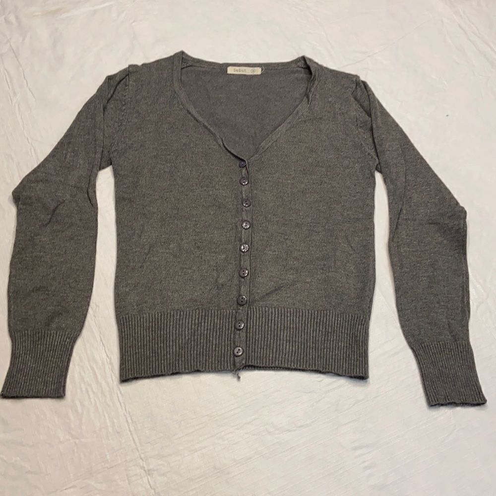 Gray Button Up Cardigan